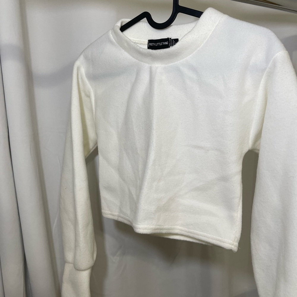 Petite White Brushed Sweatshirt